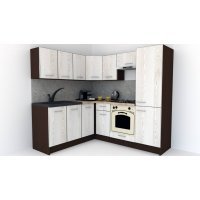 Bucatarie de Colt GENA NEW 7 ST. 180-210, Cu Corp de Cuptor, Wenge / Decor K010